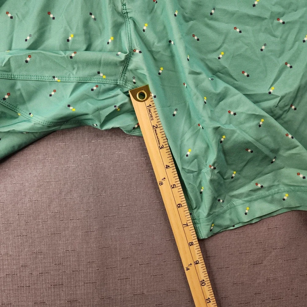 Lululemon Mens Swim Shorts Teal Blue Geometric Print Board Shorts Size 36